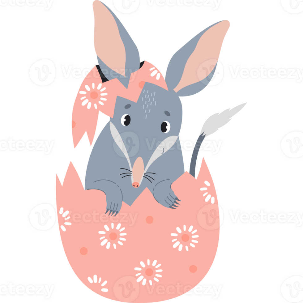 Cute Easter bilby in egg. png