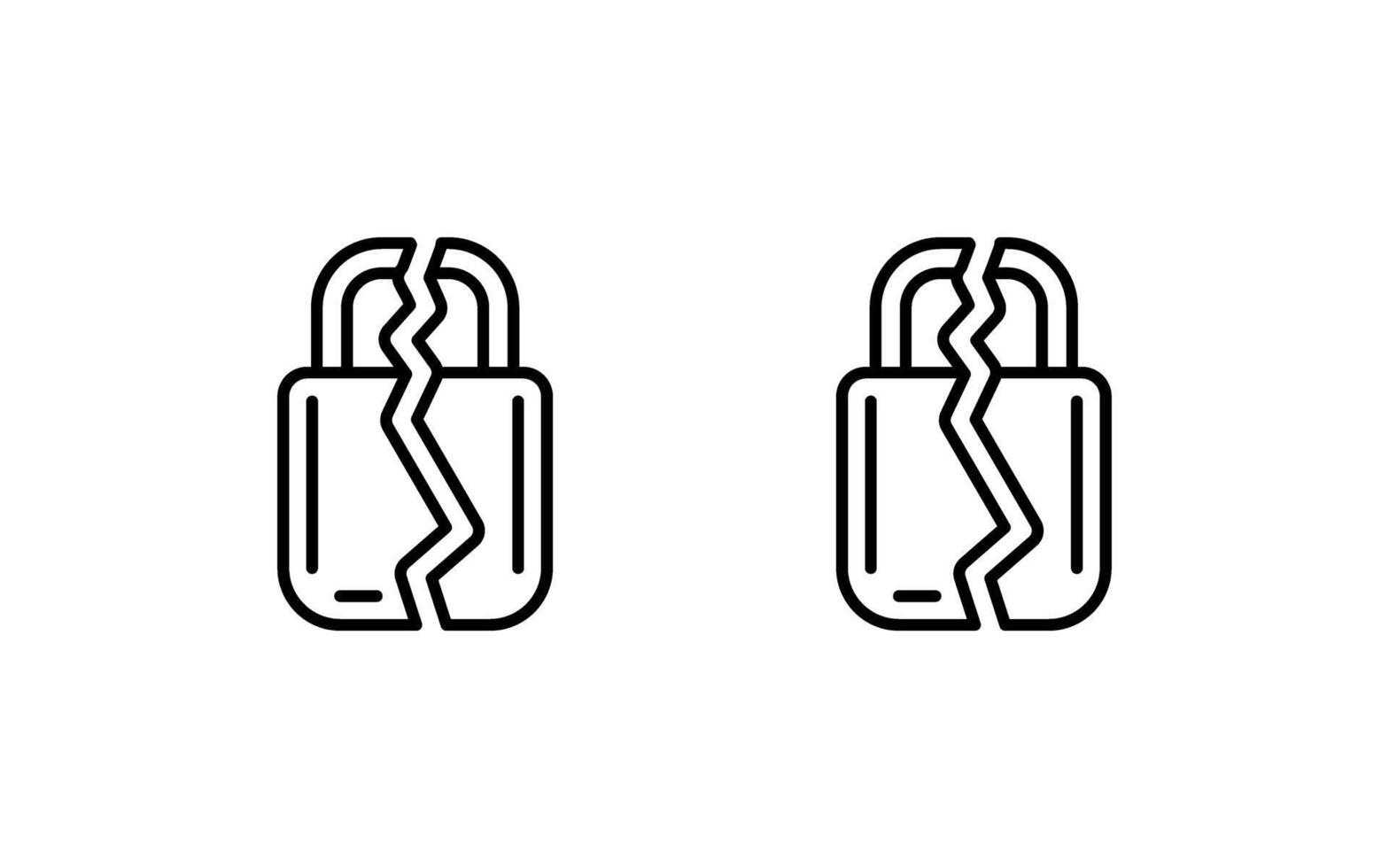 Brocken Padlock Vector Icon