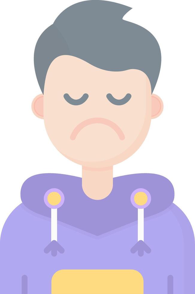 Sad Flat Light Icon vector