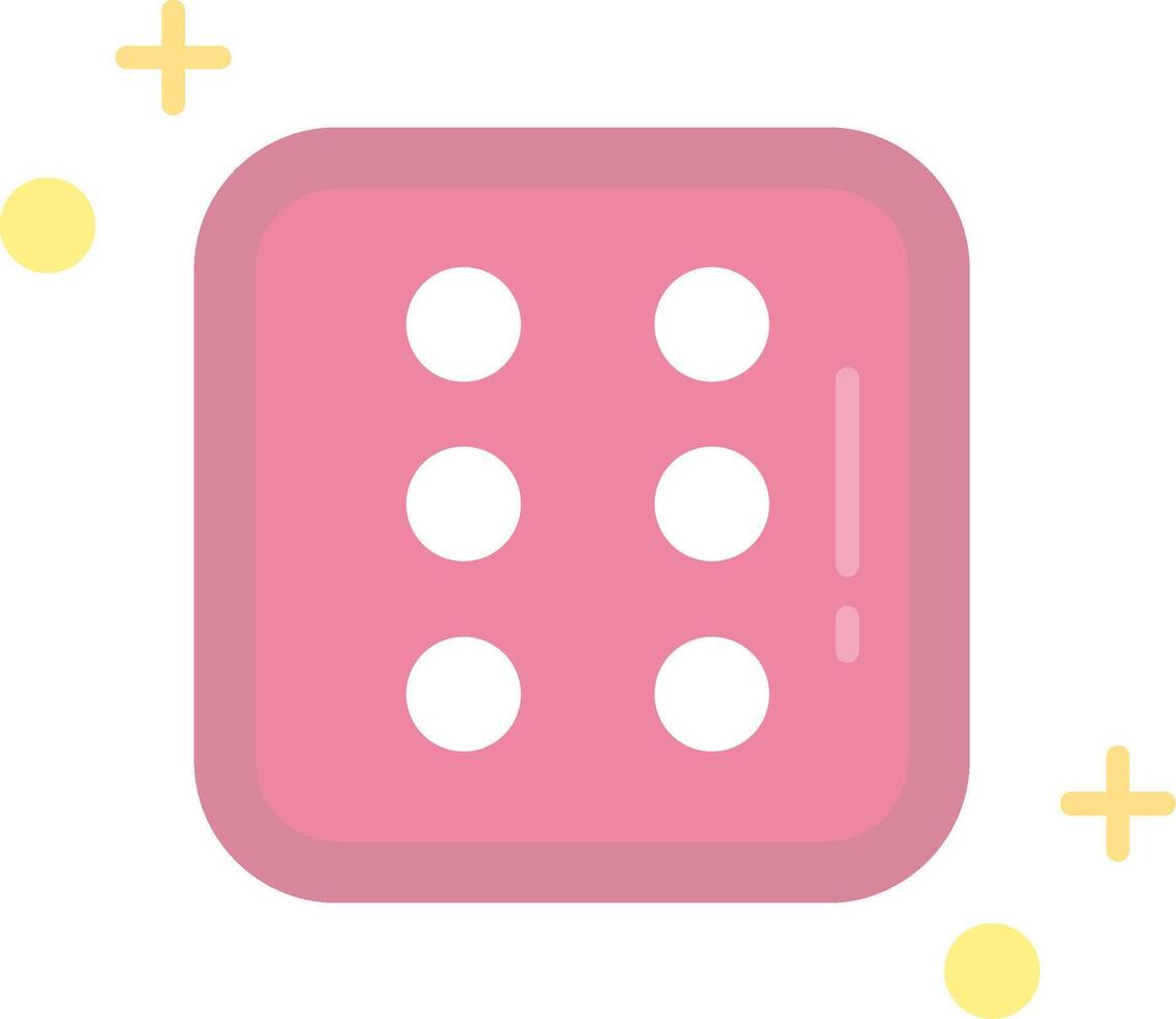 Dice six Flat Light Icon vector