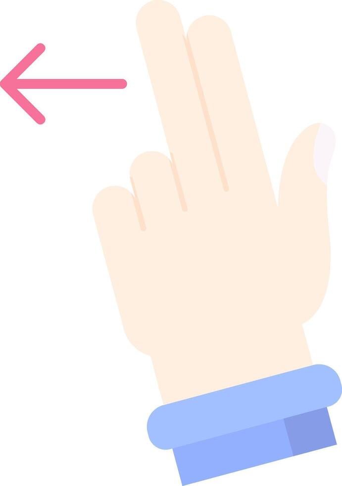 Two Fingers Left Flat Light Icon vector