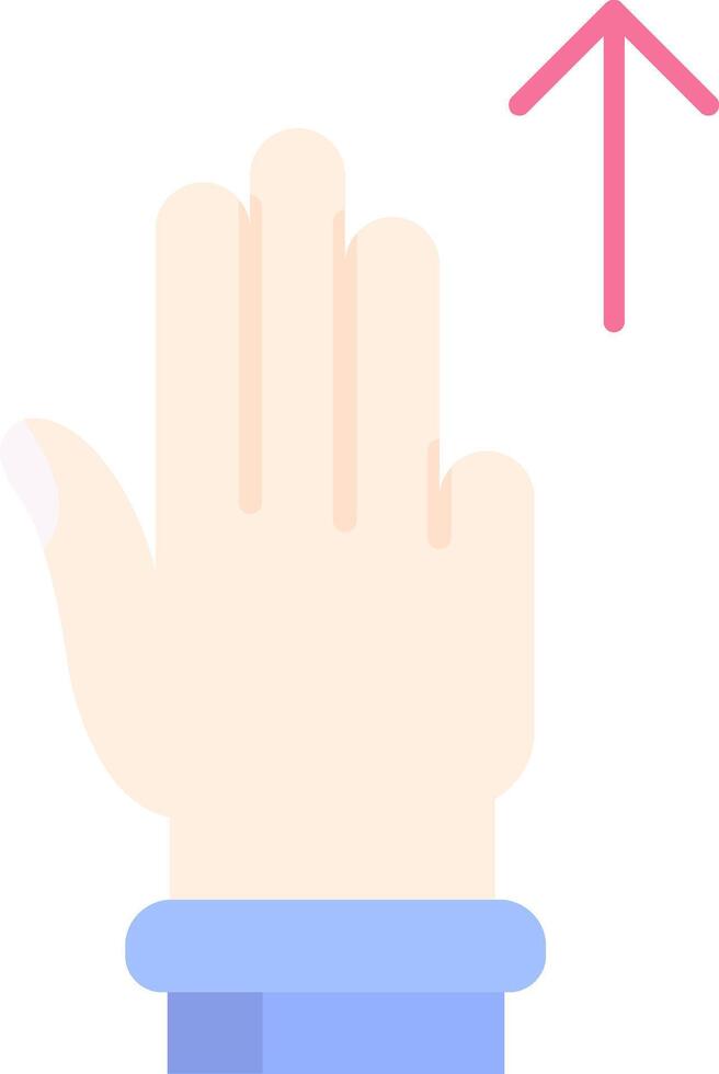 Three Fingers Up Flat Light Icon vector