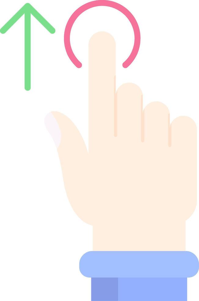 Tap and Move Down Flat Light Icon vector