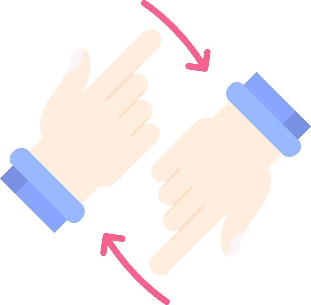 Rotate Two Hands Flat Light Icon vector