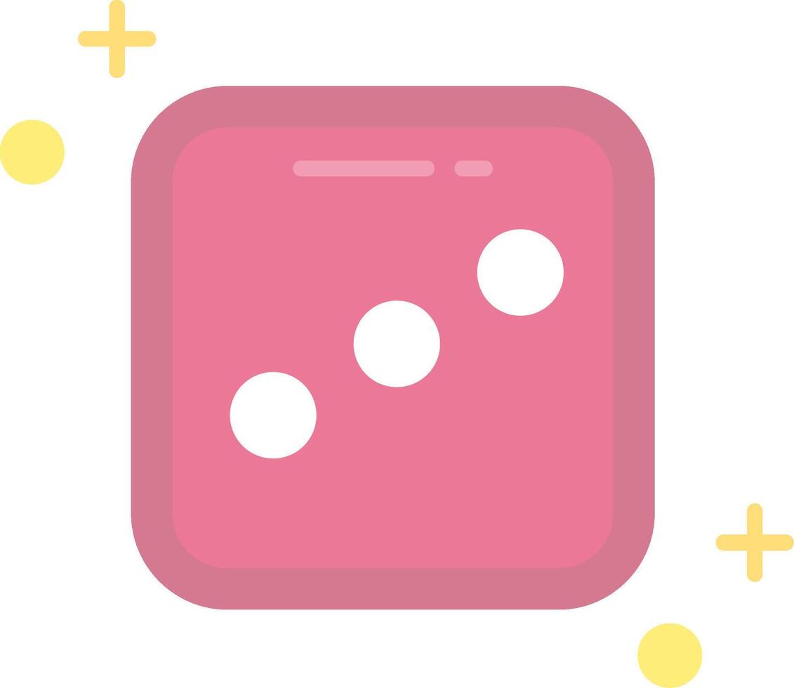 Dice three Flat Light Icon vector