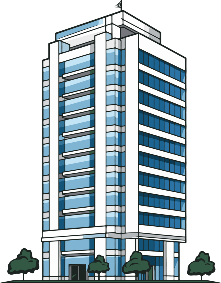 Skyscraper building cartoon style png