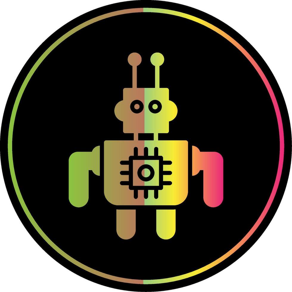 Robot Glyph Due Color Icon vector