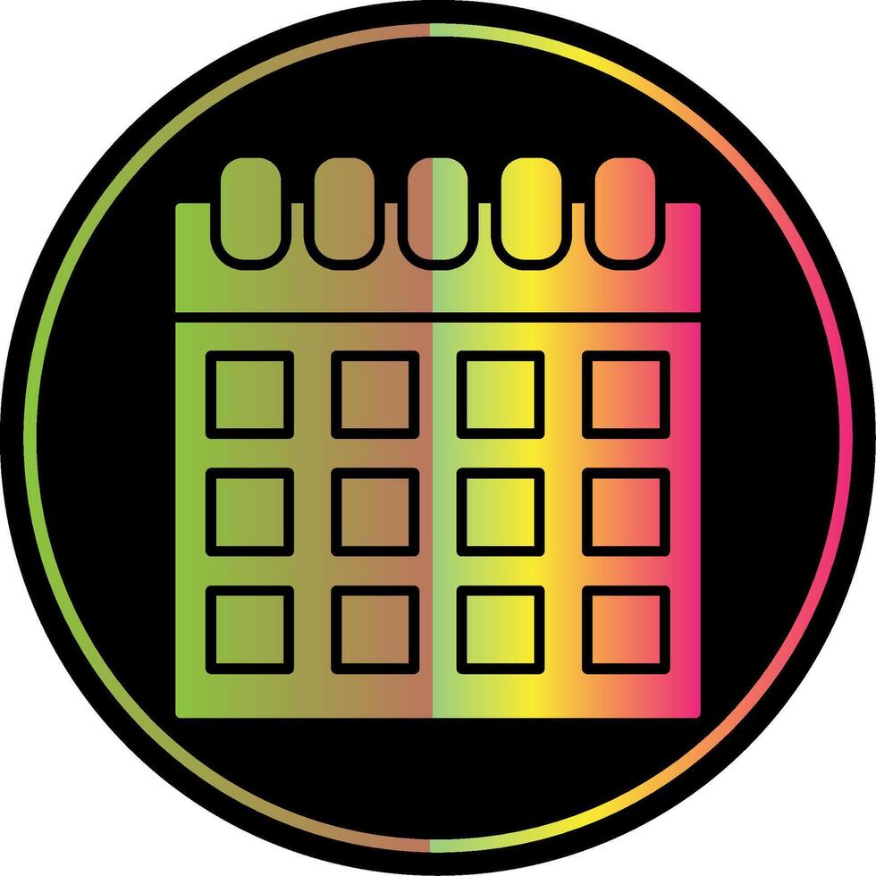 Calendar Glyph Due Color Icon vector