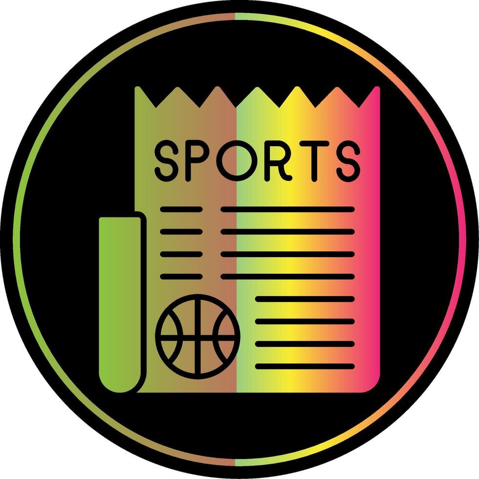 Deportes Noticias glifo debido color icono vector