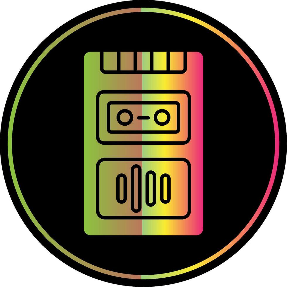 grabadora glifo debido color icono vector