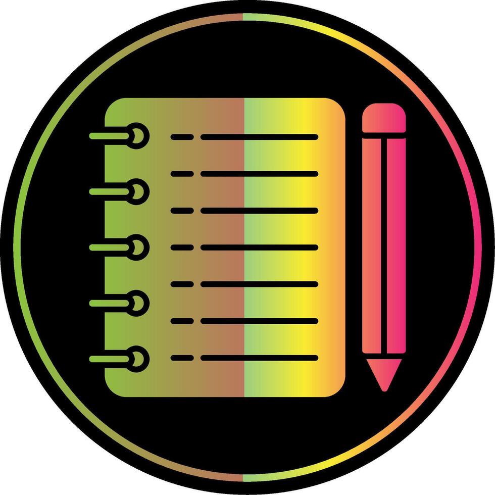 Notepad Glyph Due Color Icon vector