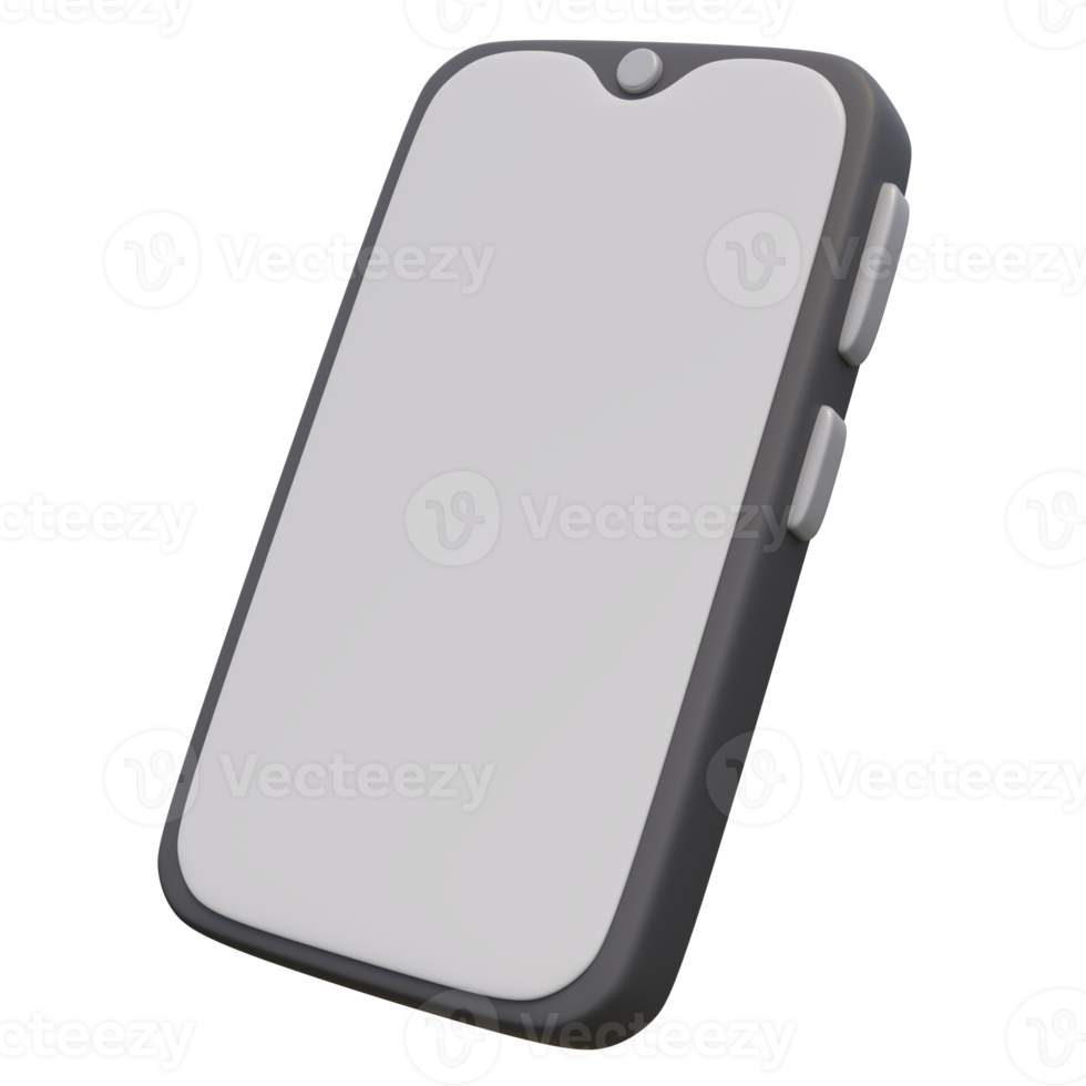 3d render illustration of smartphone with white screen. Technology concept. Illustration for web or app design. png
