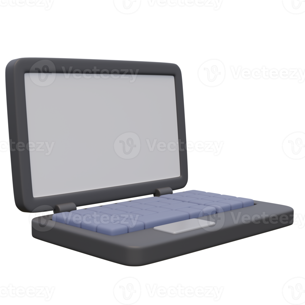 3d render illustration of laptop. Technology concept. Illustration for web or app design png