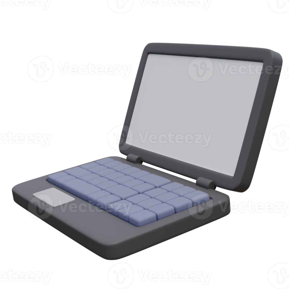 3d render illustration of laptop. Technology concept. Illustration for web or app design png