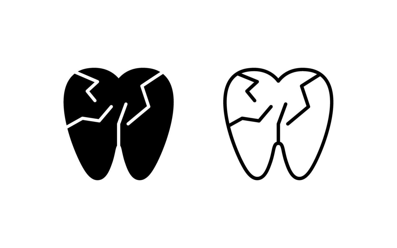 Cracked Tooth Vector Icon