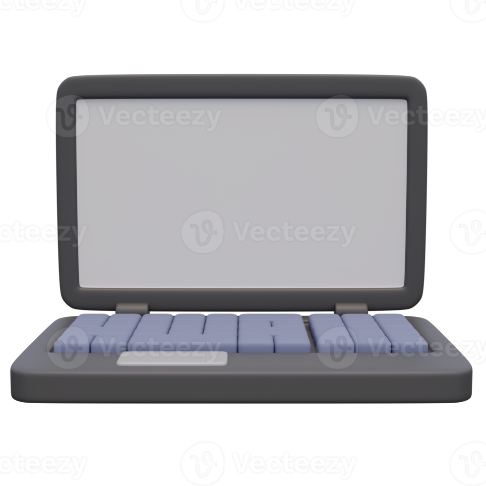 3d render illustration of laptop. Technology concept. Illustration for web or app design png