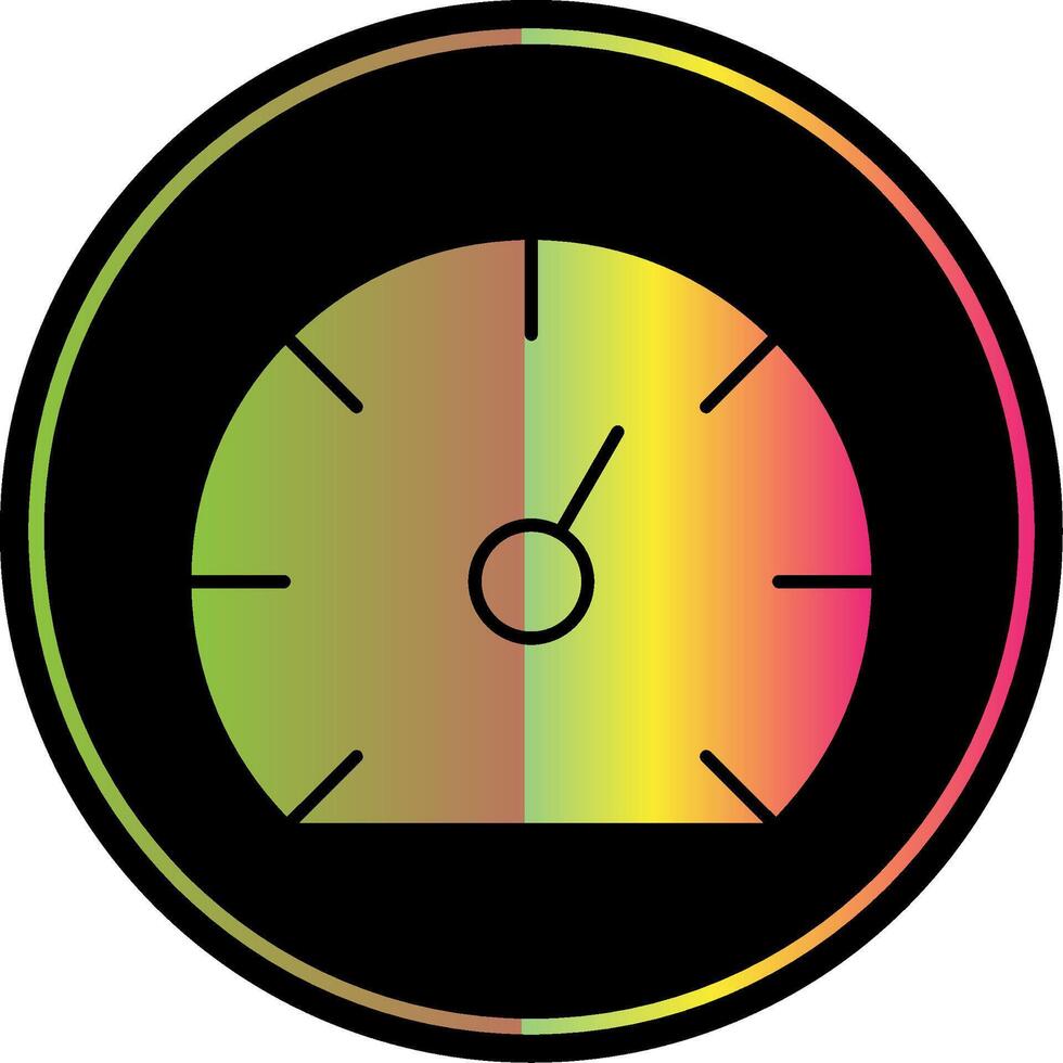 Speedometer Glyph Due Color Icon vector