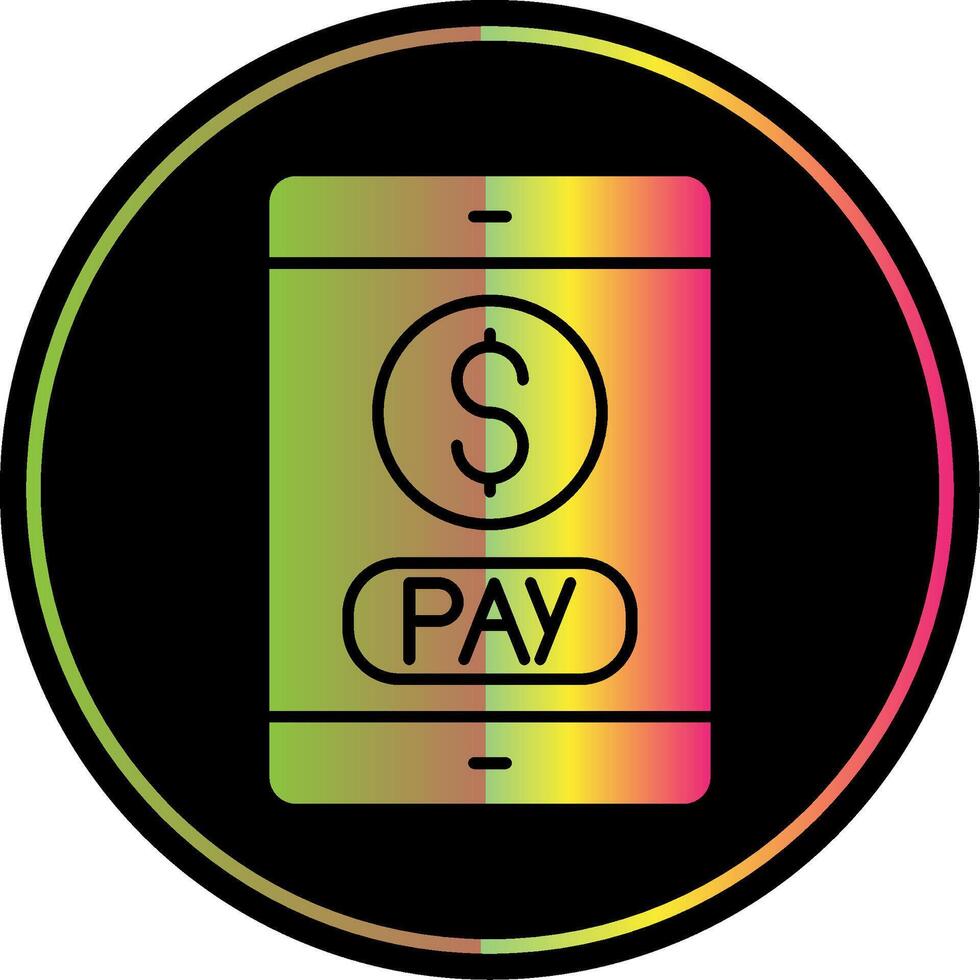 Mobile Payment Glyph Due Color Icon vector