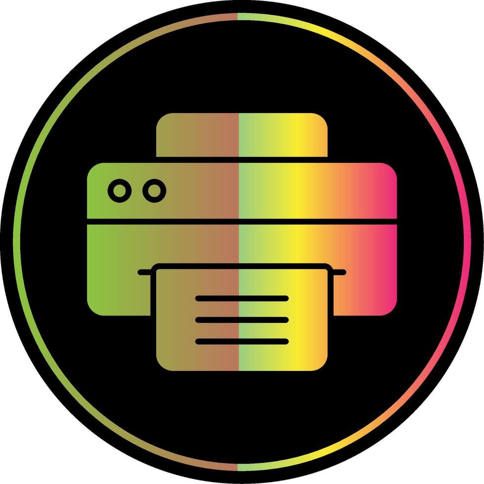 Printer Glyph Due Color Icon vector