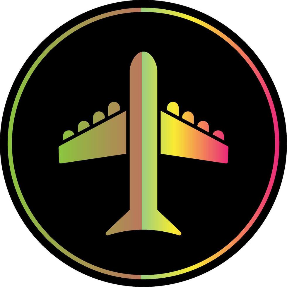 avión glifo debido color icono vector