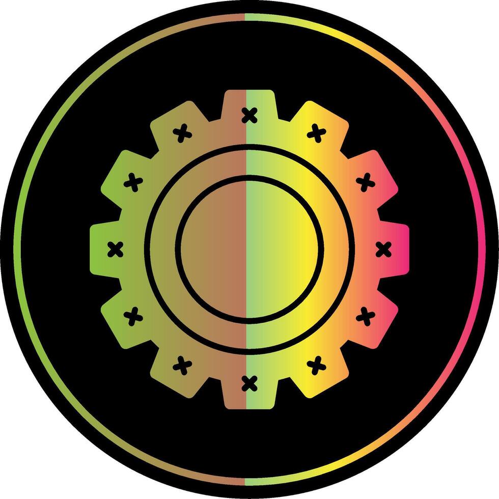 Cogwheel Glyph Due Color Icon vector