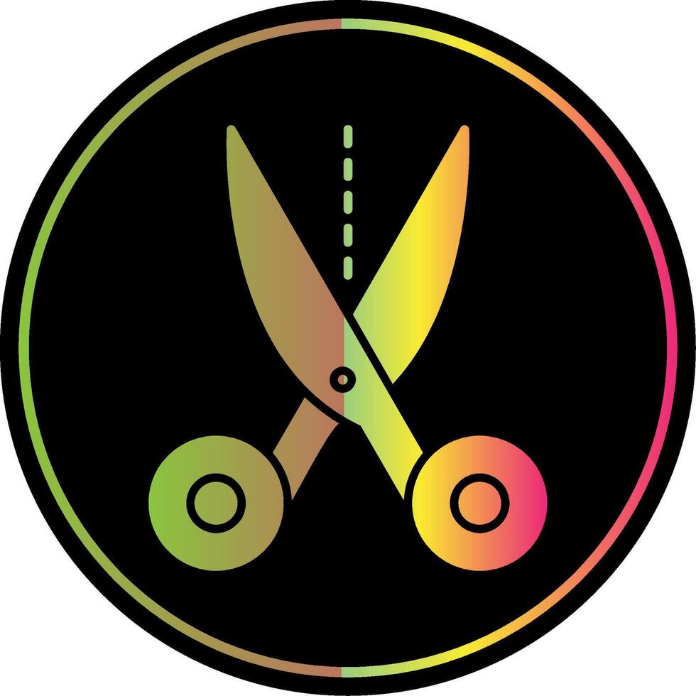 Scissors Glyph Due Color Icon vector