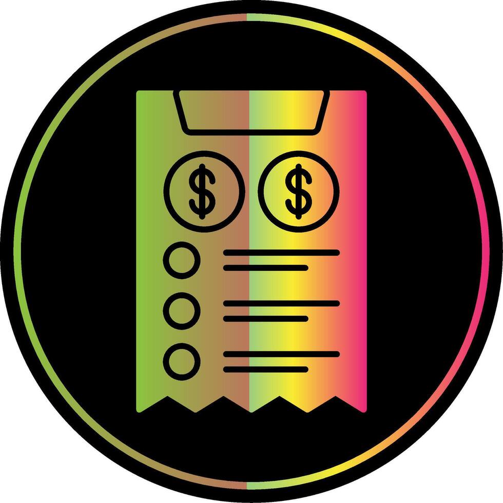 Bill Glyph Due Color Icon vector