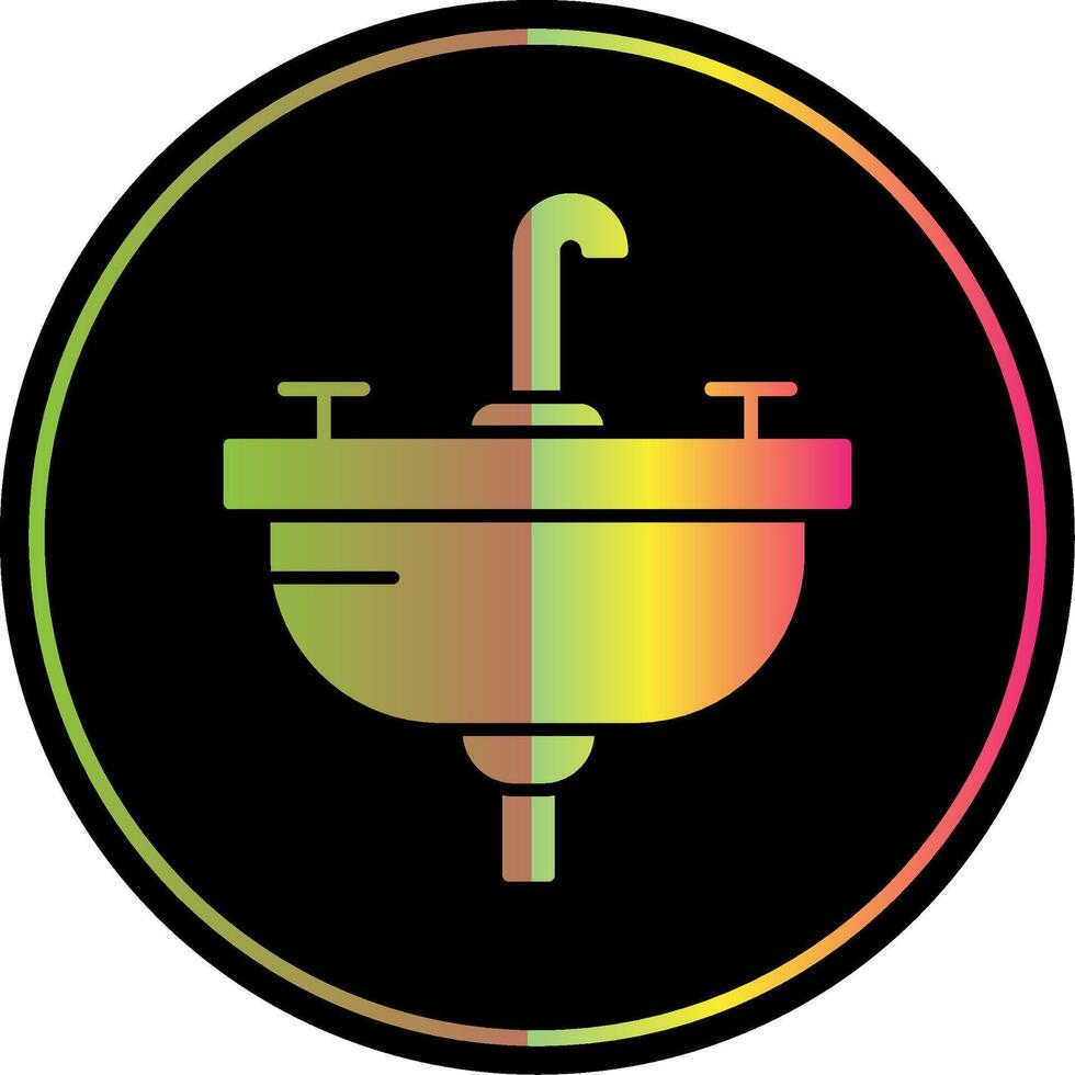 lavabo glifo debido color icono vector
