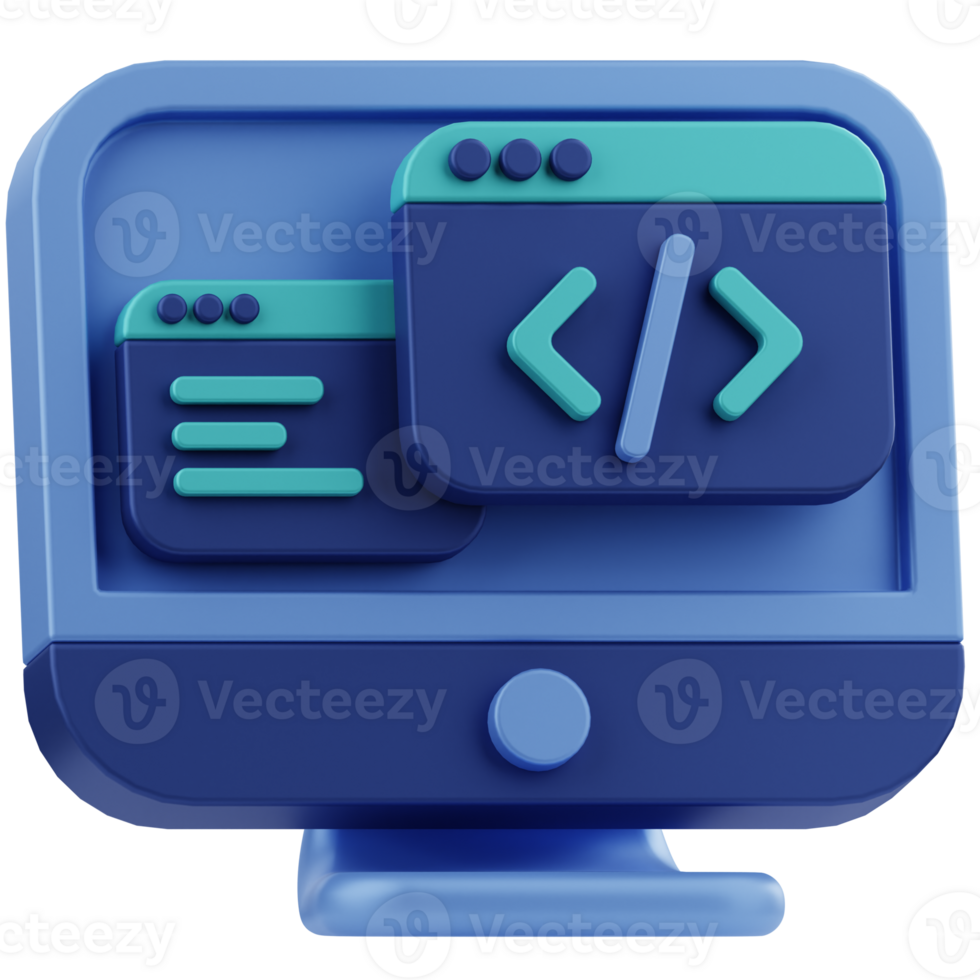 Code Editor Programing Language 3D Illustration png