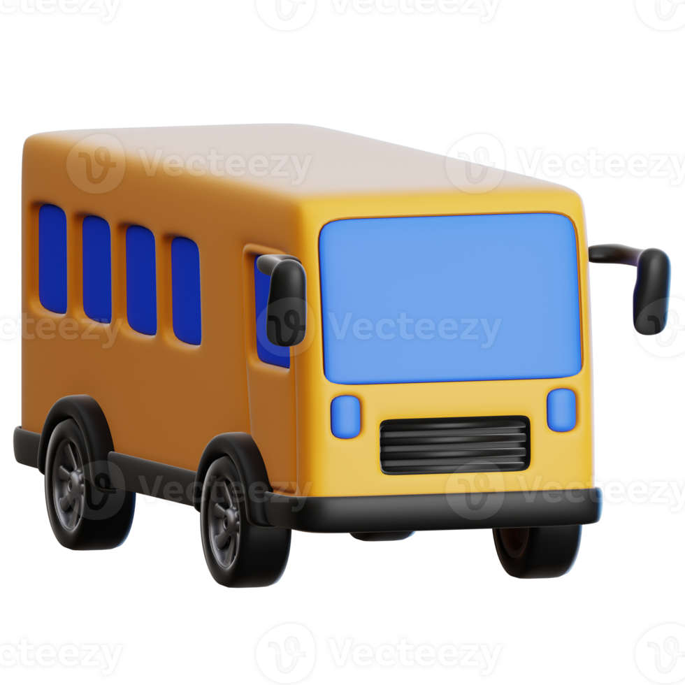 Bus travel 3D Illustration for web, app, infographic, etc png