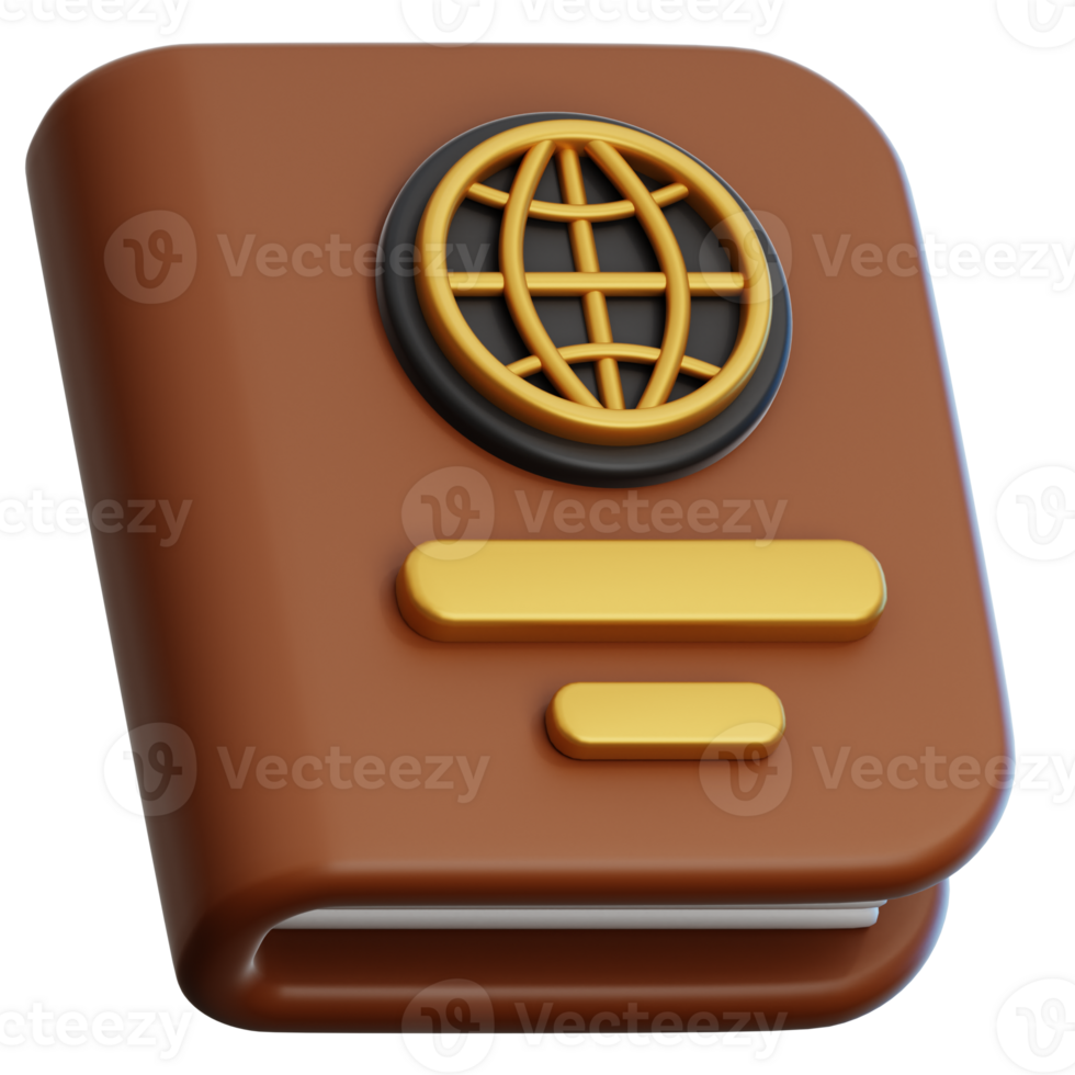 Passport travel 3D Illustration for web, app, infographic, etc png