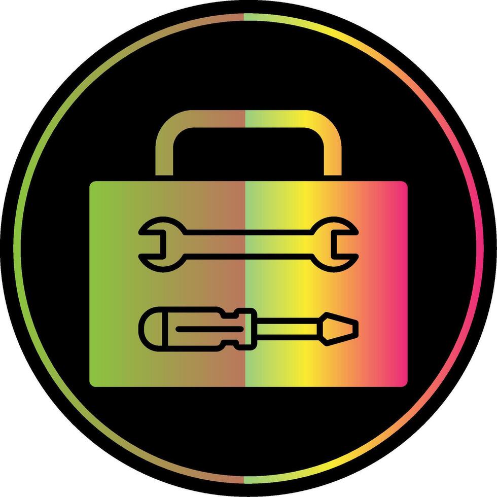 Tool Box Glyph Due Color Icon vector