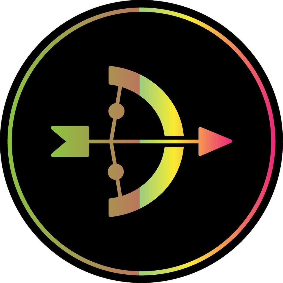 Archery Glyph Due Color Icon vector