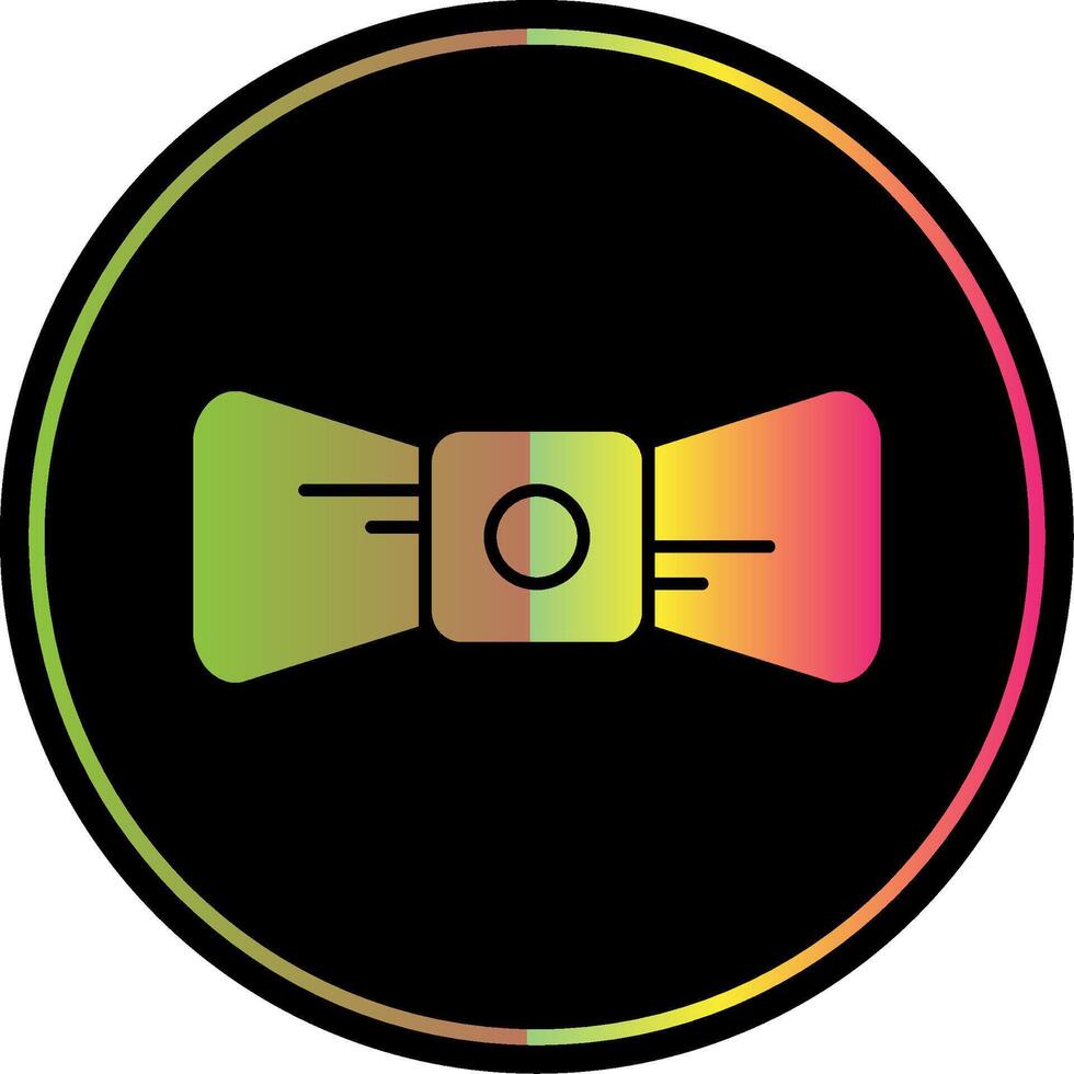 Bow Tie Glyph Due Color Icon vector