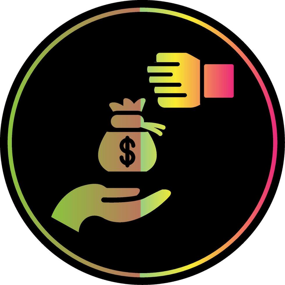 Bribery Glyph Due Color Icon vector