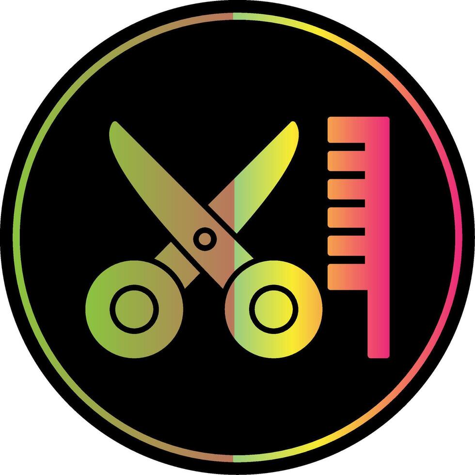 Hair Cut Glyph Due Color Icon vector