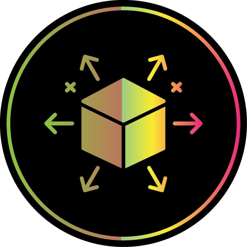 Distribution Glyph Due Color Icon vector