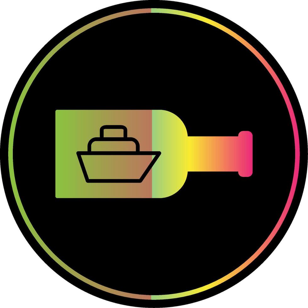 Ship In A Bottle Glyph Due Color Icon vector