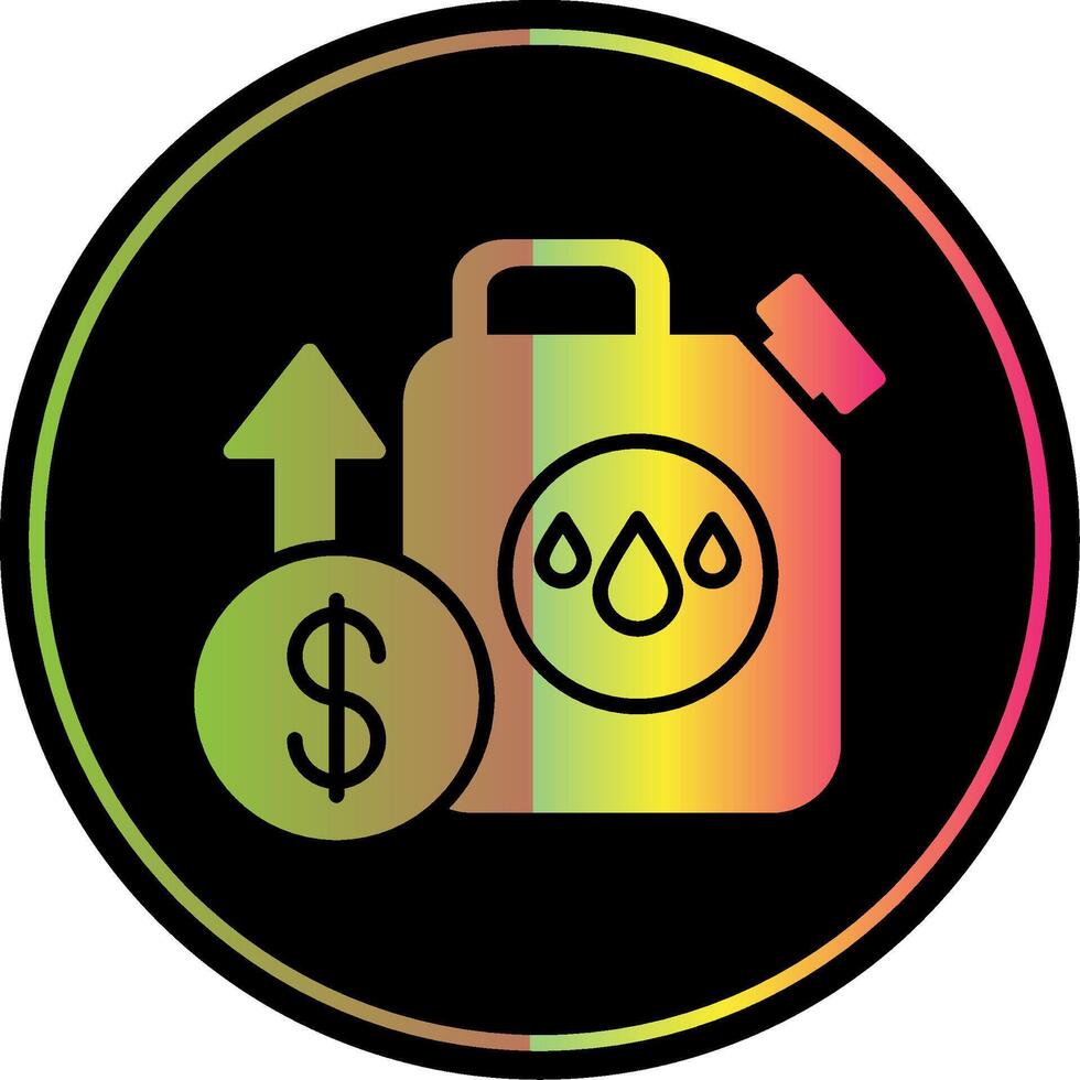 Oil Price Glyph Due Color Icon vector