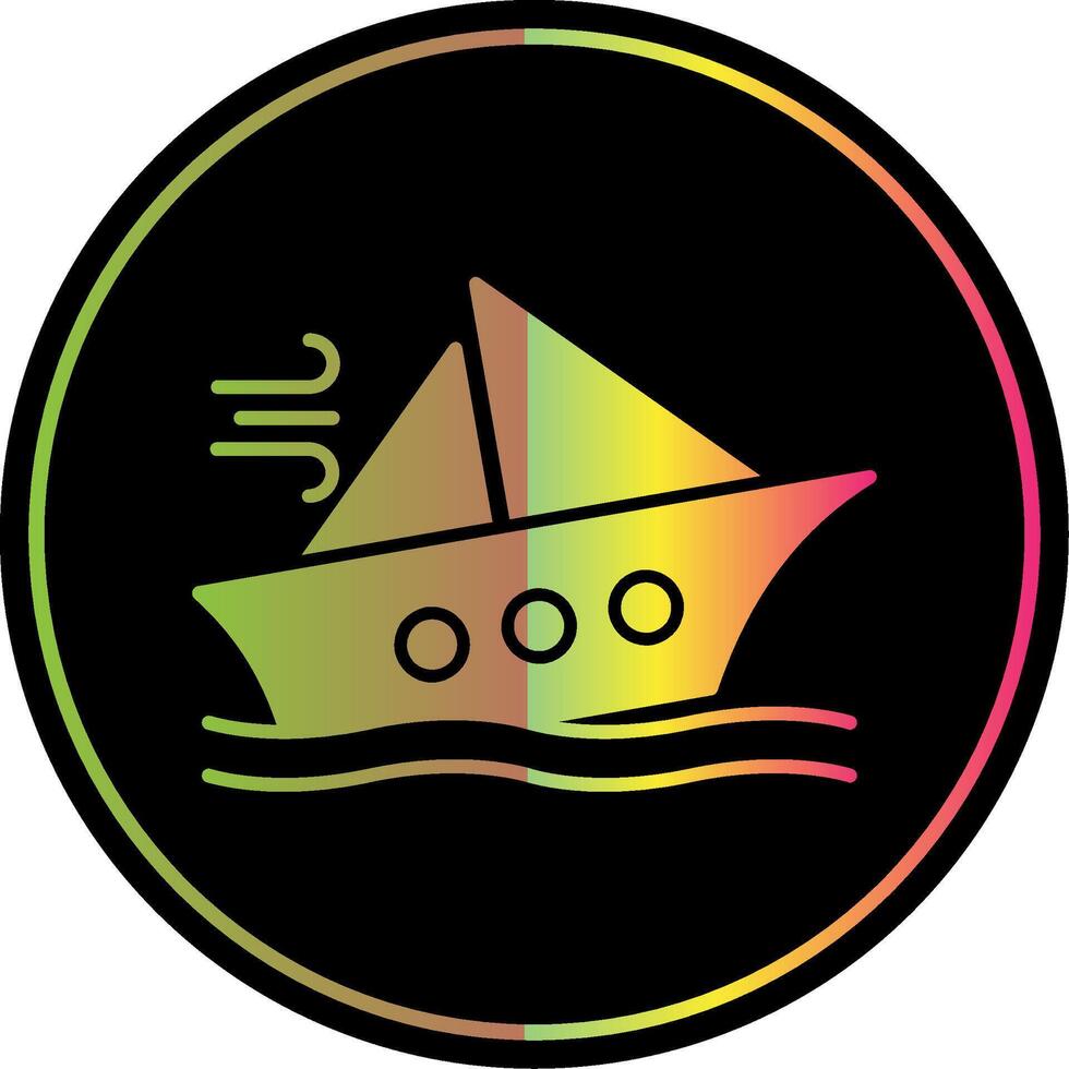Shipwreck Glyph Due Color Icon vector