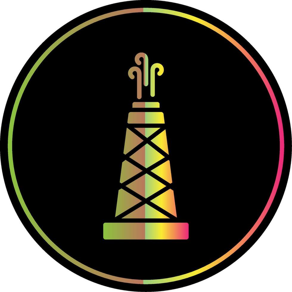 Oil Field Glyph Due Color Icon vector