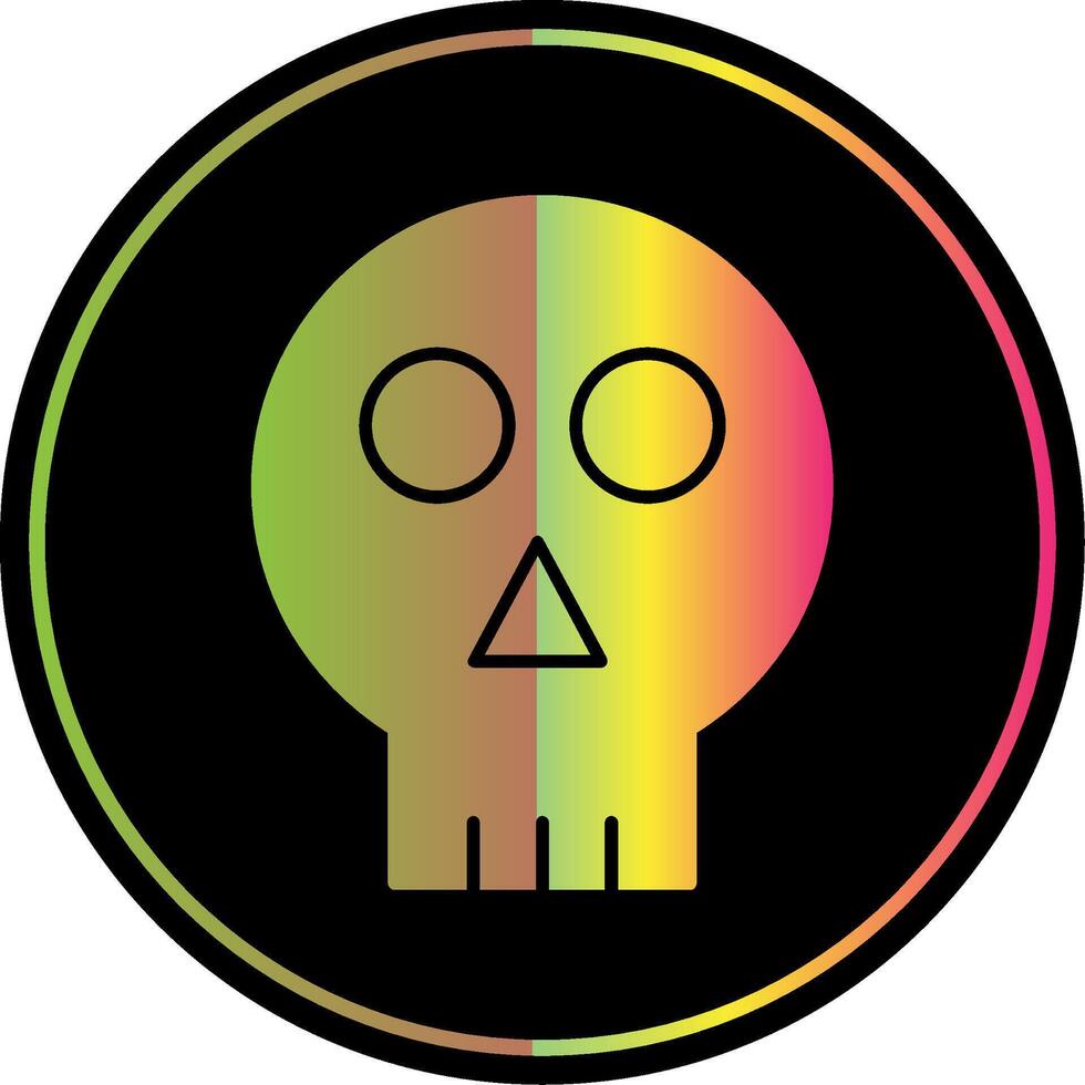 Skull Glyph Due Color Icon vector