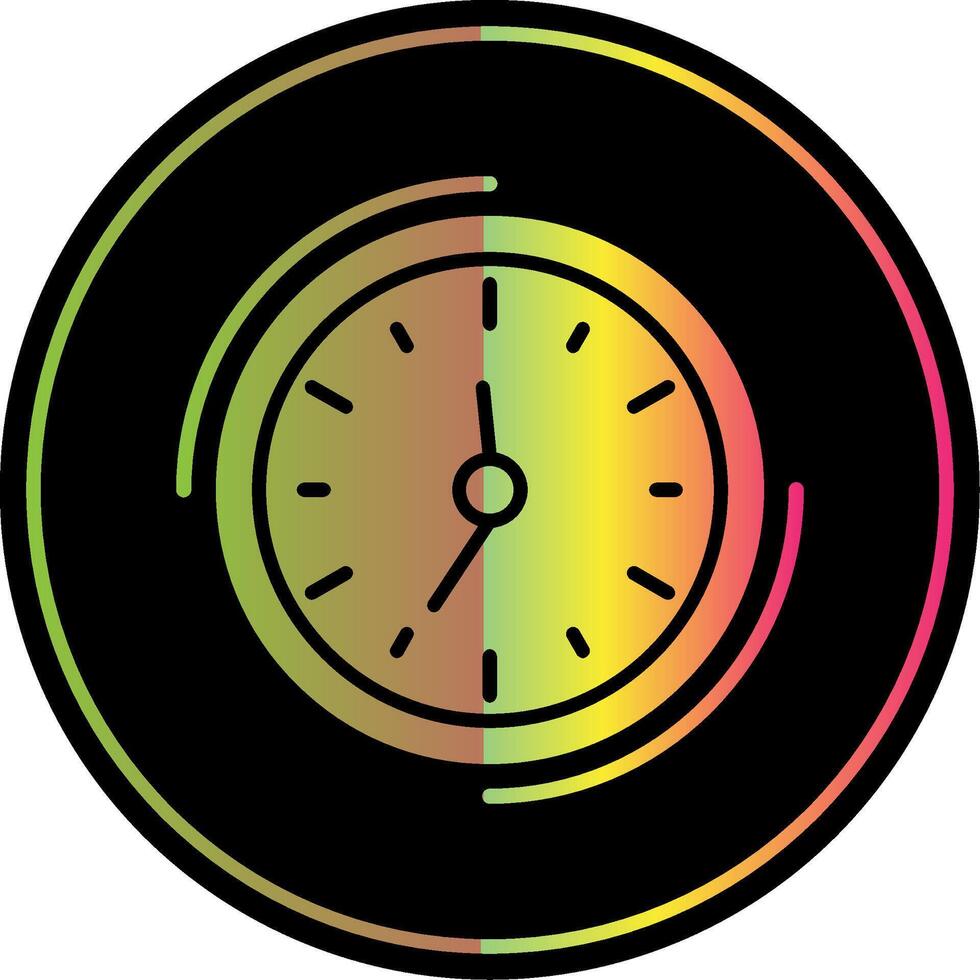 reloj glifo debido color icono vector