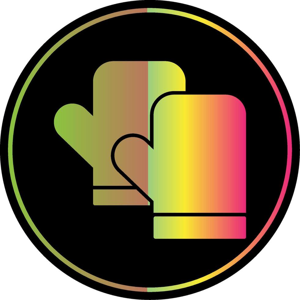 Kitchen Gloves Glyph Due Color Icon vector