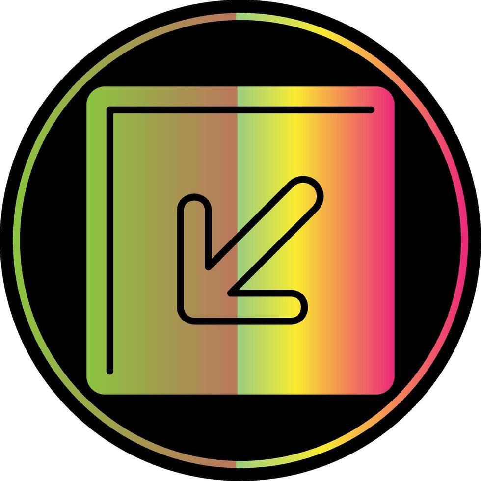 Down Left Glyph Due Color Icon vector