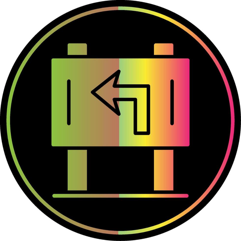 Signboard Left Glyph Due Color Icon vector