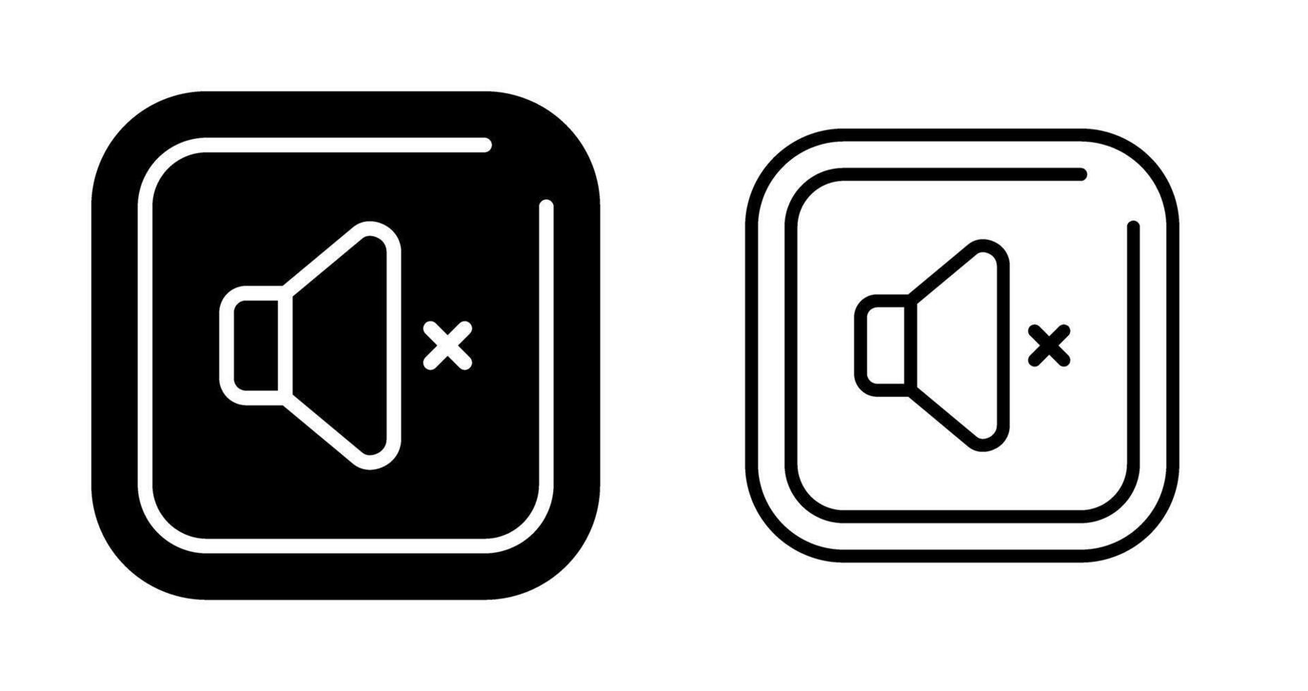 Mute Square Vector Icon