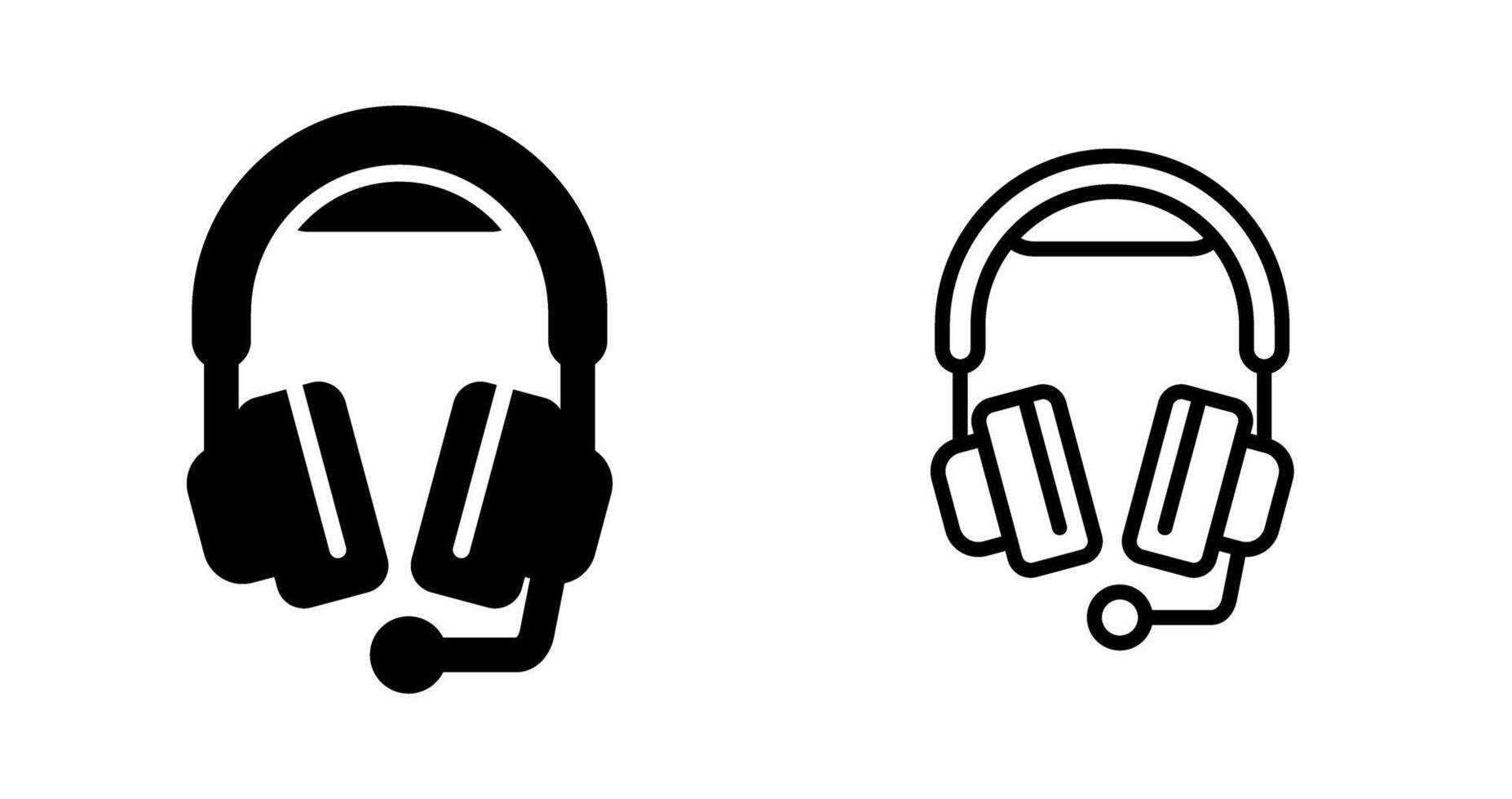 Headphones with Microphone Vector Icon