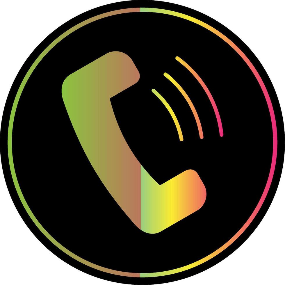 Phone Call Glyph Due Color Icon vector