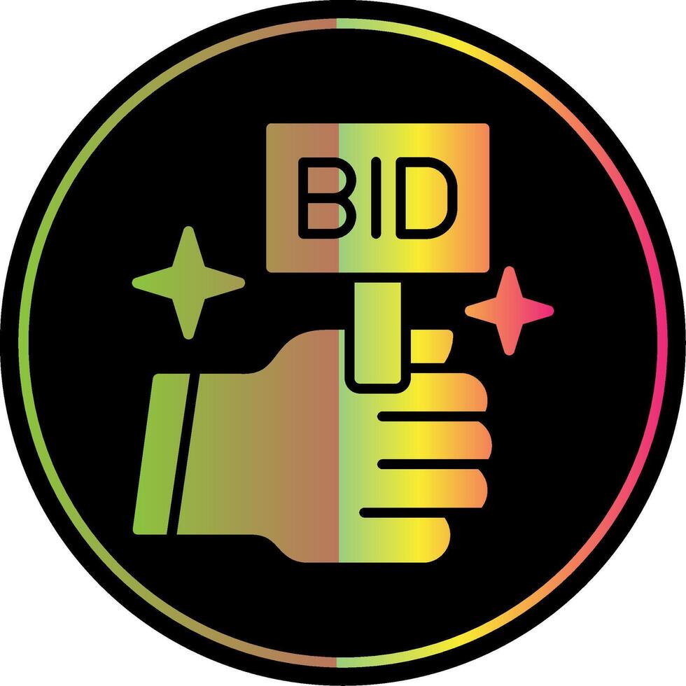 Bid Glyph Due Color Icon vector